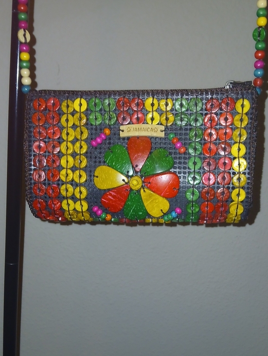 Handbags - Jamaican Multicolor Beaded Flower Crossbody Bag